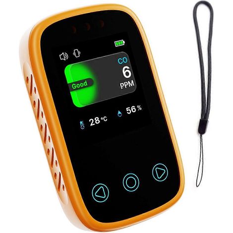 Mini-Reise-Kohlenmonoxidmelder für Campingzelte, orange