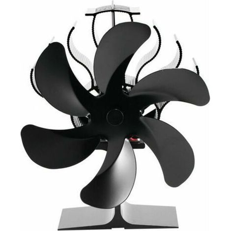 Wärmebetriebener Ofenventilator, 6-Blatt-Kaminventilator, Ofenventilator für Kamin, für Holz-/Brennholzöfen oder Kamine (1/4)