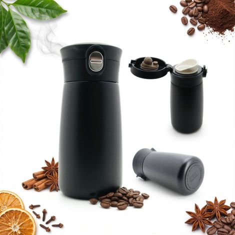 TERMO TAZA T脡RMICA DE VIAJE DE ACERO 300ml BOTELLA PARA AGUA CALIENTE Y LECHE (1/5)