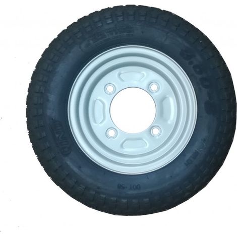 Maxter – Roue de remorque 350X8 – Entraxe 115 mm – Déport 0 mm – Charge max 170 kg – Vitesse max 140 km/h – Livrée montée et gonflée