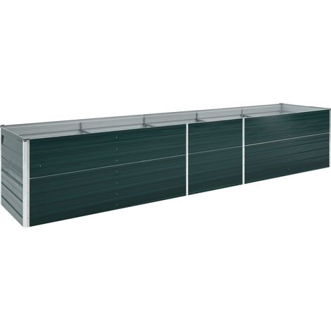 Fioriera aiuola rialzata piante fiori giardino acciaio zincato 400 x 80 x 77 cm verde 020001121