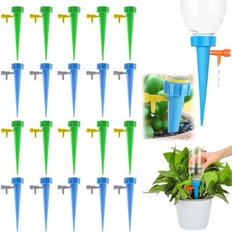 Lot de 20 arrosages automatiques Arrosages Automatiques Cône d'Arrosage Automatique Interieur avec VannesRéglable Arroseur Plantes pour Les Jardins en Pot - (1/5)