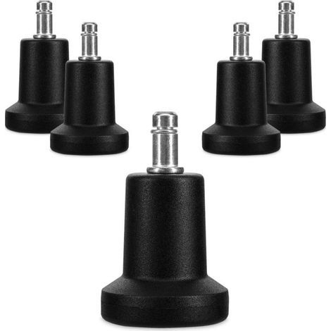 Bürostuhlrollen – Set mit 5 Ersatzspitzen für 11/22-mm-Stuhlrollen – Feste und geräuscharme Sitzfläche für Hartböden (1/4)