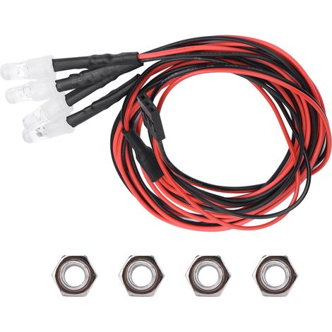 phares LED de 5 mm pour voiture/camion RC miniature 1/10 (13 Lumière blanche Lumière rouge) (1/5)