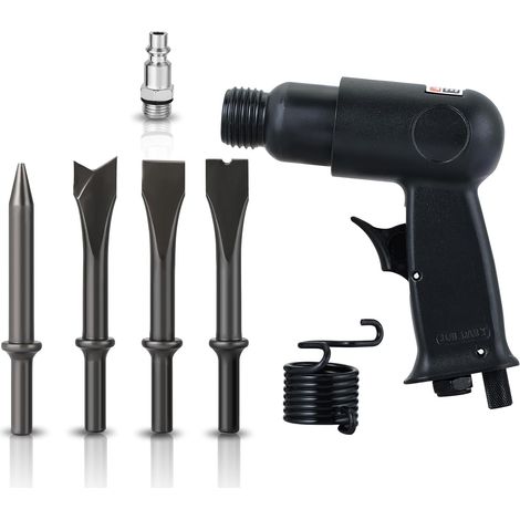 Kit marteau pneumatique 150 mm 4500 BPM avec 4 burins et grattoir (1/5)