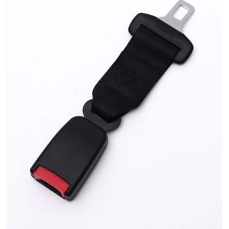 Set of 2 extensions of belt of safety universal for car, strap extension of belt of safety adjustable 23 cm (black)- (1/5)