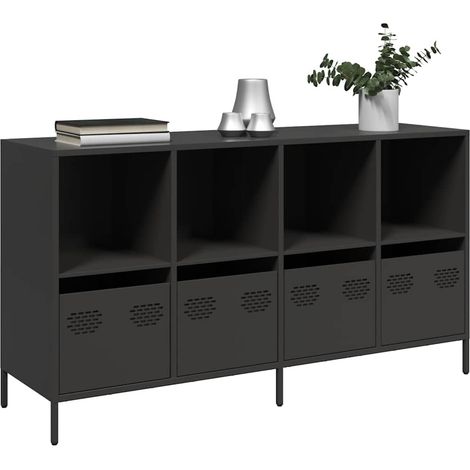 Sideboard Schwarz 135x39x73,5 cm Kaltgewalzter Stahl
