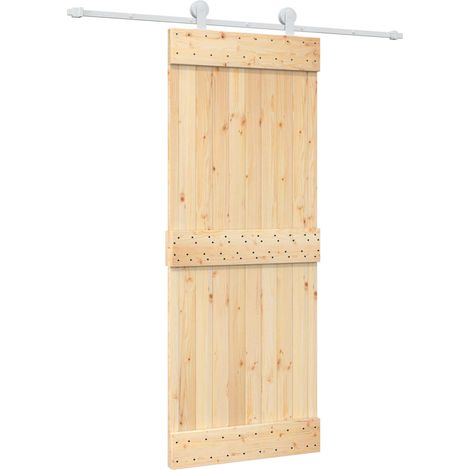 Porte coulissante Naturel et Blanc 80 x 210 cm vidaXL