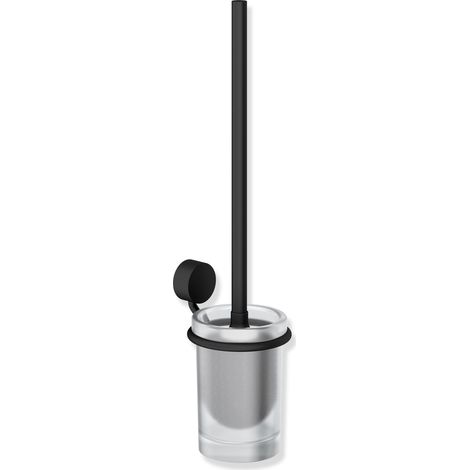 HEWI WC-Bürstengarnitur System 815 schwarz matt, Toilettenbürste mit Halterung (1/3)