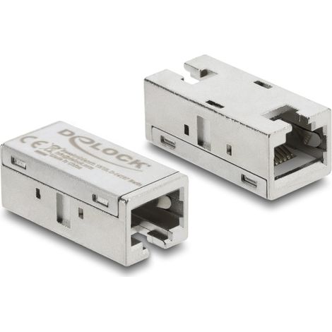 Delock Adapter Kupplung RJ45 Buchse zu Buchse Cat.6A Metall