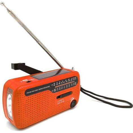 Radio manivelle solaire, urgence AM/FM/SW, rétro portable orange pour outdoor camping RADIO CB (1/2)