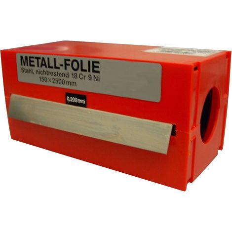 Rollo fleje calibrado VOGEL 2.5 m x 150 mm inox, espesor 0,03 mm.