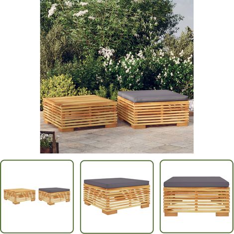 The Living Store Salon de jardin 2 pcs Bois de teck massif - Ensemble Salon De Jardin - Meubles De Jardin - Salon D'extérieur - Table Basse Jardin - Fauteuil Jardin (1/5)