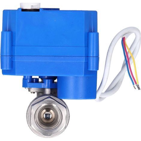 Vanne à bille motorisée en acier inoxydable, mini raccord hydraulique droit DN15 DC12V (1/4)