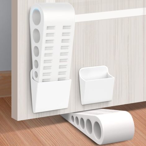 Movable Door Stopper, White, 4.84" 21" 2 Pieces, Door Stopper, Anti-Pinch Door Wedge, Door Stopper. (1/5)