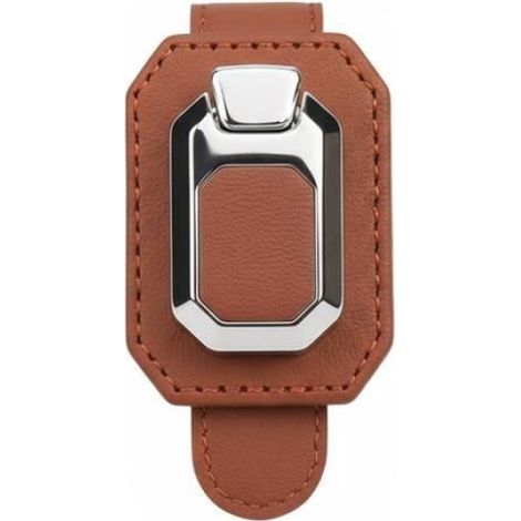 Pince à lunettes, Forme octogonale, Orange, Rangement pare-soleil de voiture, Support de cartes et de billets (1/2)