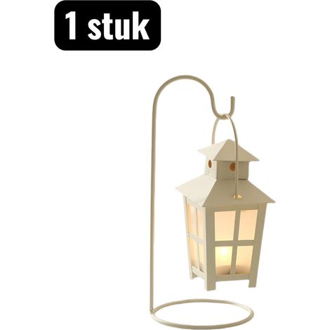 1 pièce - Bougeoir - Lanterne portable - Porte-bougie étoile romantique - Décoration de chambre avec bougie parfumée - Éclairage d'ambiance pour la maison et l'intérieur - Blanc - Forme fenêtre (1/5)