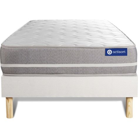 Somier blanco + Colchón con látex y espuma viscoelástica 80 x 200