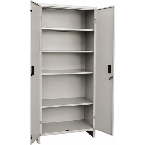 ARMADIO ARMADIETTO METALLO 2 ANTE 80x40x180 GRIGIO 4 RIPIANI ESTERNO 448