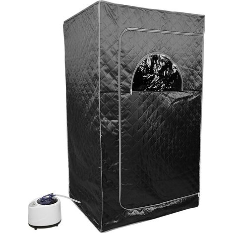 – Cabine de sauna vapeur portable 2,5L – 1000W – Dimensions 100 x 80 x 170 cm – Tissu chaud et cadre en acier – Pour 2 personnes