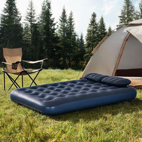 Matelas coloris bleu en plastique 203 x 152 x 22 cm (1/5)