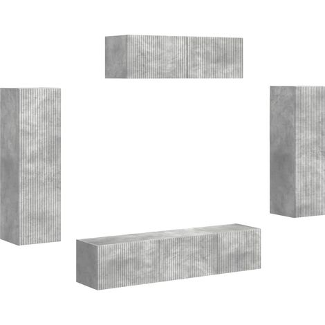 TV-Schränk 5 pcs Beton Grau vidaXL