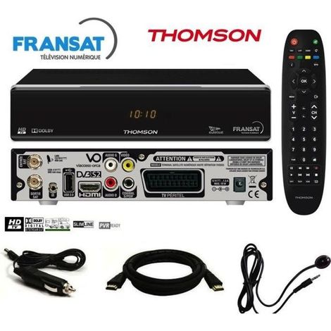 Récepteur Satellite - Thomson - THS805 HD - Carte Fransat - Câble 12V - HDMI Offert