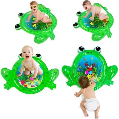 Baby-Wassermatte für Kinder von 0-3 Jahren, aufblasbares PVC-Wasserkissen, Froschform, Sommer-Wasserspielzeug (1/4)