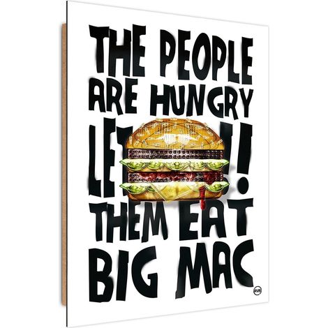 Tableau hamburger bois - 40 x 60 cm (1/5)