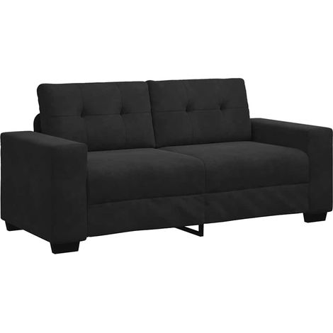 Canapé Sofa causeuse noir 180x77x82 cm velours (1/5)