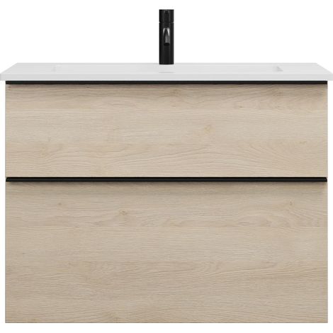 burgbad Eqio lavabo mineral de fundición con mueble bajo para