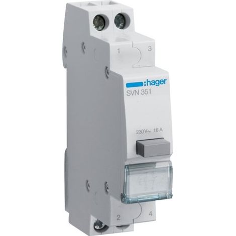 Hager SVN351 pulsador 16A para cuadro eléctrico