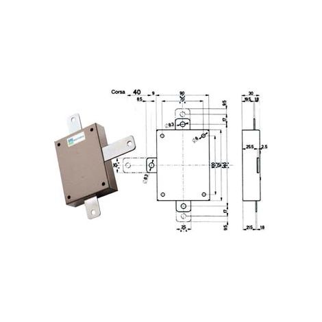 DEVIATORE APPLICARE PER SERRATURE QUINTUPLICI SERIE 20/30 96143  per serie 20/30 (96143V000)    MOTTURA