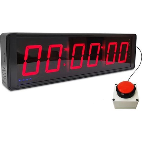 Temporizador de competición de 6 dígitos，Botón de cronómetro，Reloj de pared digital LED，juegos y carreras de velocidad (Tamaño: 2,3 pulgadas) (1/5)