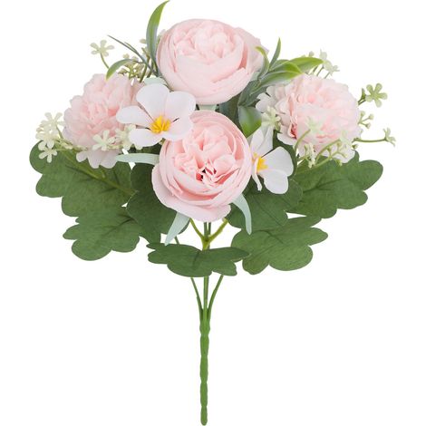 Bouquet De Pivoines Artificielles - 30 X 18 X 5 Cm - Rose Clair - Pour Décoration Intérieure Extérieure Mariage Fêtes - 1 Pièce (1/5)
