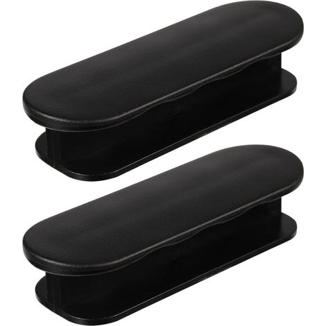 Packung mit 2 selbstklebenden Griffen für Balkontüren, Terrassentüren, Schubladen und Möbel, Glas und Fenster, schwarz. (1/4)