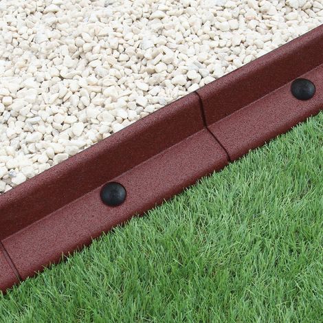 Monster Shop - Bordatura per Aiuole Bordo Prato da Giardino Palizzata Flessibile Fino a 70° in Gomma Resistente agli UV Pezzi da 1.2m - Terracotta - 4 Pezzi (1/5)