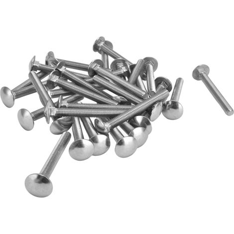 30 vis M8x1,25 à tête cylindrique carrée en acier inoxydable A2, filetage grossier, conforme à la norme DIN603 M8x70