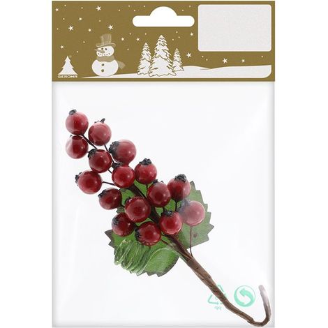 Beerentuff rot 10 mm, 16 Stück Deko Weihnachten