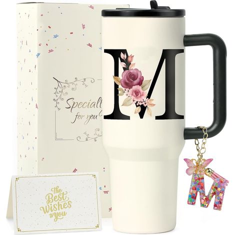 Cadeau Anniversaire Femme, 1.2L Gourde Isotherme avec Paille  Mug Isotherme avec Paille Double Paroi Acier Inoxydable, Un Cadeau Femme Idéal pour Anniversaire, Noël ou Saint-Valentin (1/5)