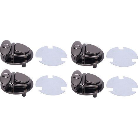 10 Sets Steckverschluss 40 mm, silber-schwarzes Metall, Druckverschluss für Taschen und Handtaschen mit 47 x 47 mm Grundplatte (1/5)