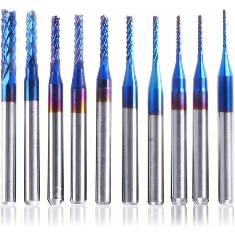 Nano Blue Coat, 10 pièces, 0,8-3 mm, tige de 1/8 pouce (1/5)