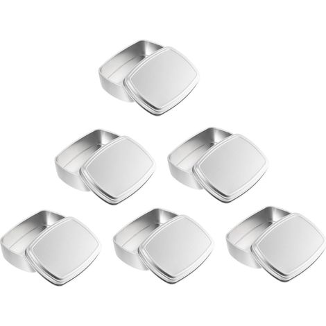 Aufbewahrungsboxen mit Deckel 6 rechteckige silberne Boxen
