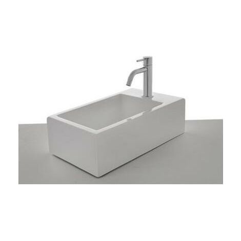 Cristina Ondyna – Lave mains céramique à poser 45 x 25 x 13 cm – Sans trop plein – Blanc brillant – WHX4509 (1/3)