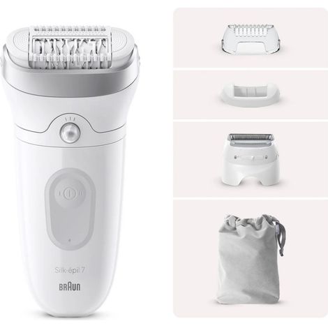 Braun Silk-épil 7 Depiladora eléctrica gris blanco MicroGrip