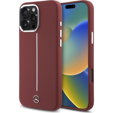 Funda de silicona Mercedes MagSafe roja para iPhone 16 Pro Max (1/5)