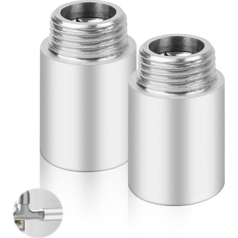 2 prolunghe per rubinetti in acciaio inox da 40 mm per prolunghe per soffioni doccia, rubinetti, raccordi angolari e connettori per soffioni doccia. (1/5)