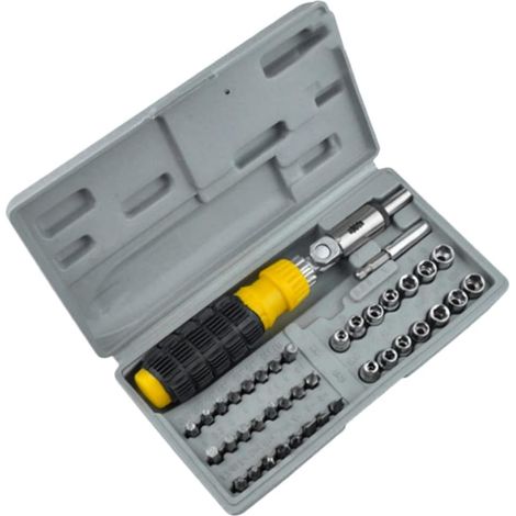 Clé à Douille Prise Ferme et Antidérapante en Acier Vanadium Coffret de 41 Pièces Outil Mécanique Auto Polyvalent pour Réparation et Assemblage (1/5)