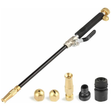 Haute Pression de Jet d'Eau Pistolet Nettoyeur Voiture Lance de Lavage Haute Pression avec Laiton Standard Tuyau d'arrosage Extrémité Rondelle 2 Buses en Laiton pour Vitres de Voiture