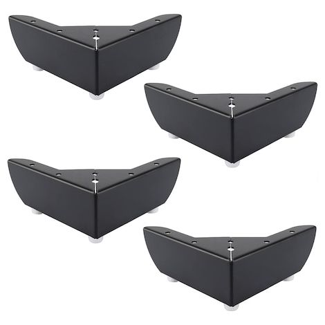 Lot De 4 Pieds De Meuble En Fer Hauteur 55 Mm Noir Pour Canapé Lit Table Bricolage (1/4)